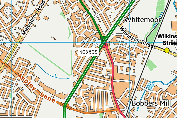 NG8 5GS map - OS VectorMap District (Ordnance Survey)