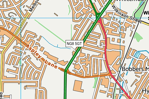 NG8 5GT map - OS VectorMap District (Ordnance Survey)