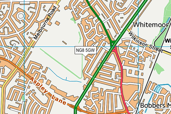 NG8 5GW map - OS VectorMap District (Ordnance Survey)