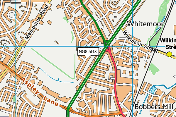 NG8 5GX map - OS VectorMap District (Ordnance Survey)