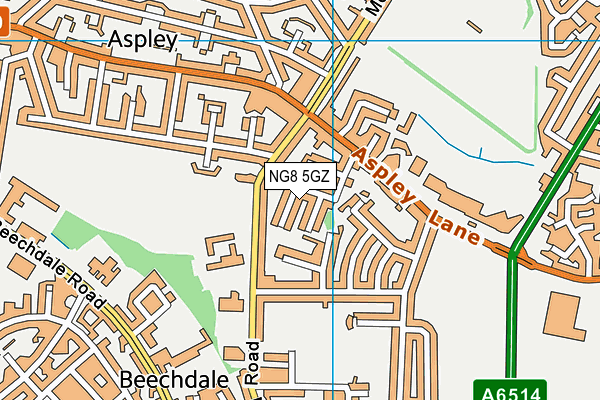 NG8 5GZ map - OS VectorMap District (Ordnance Survey)
