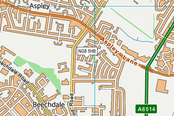 NG8 5HB map - OS VectorMap District (Ordnance Survey)