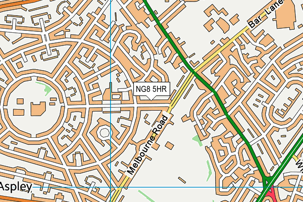 NG8 5HR map - OS VectorMap District (Ordnance Survey)