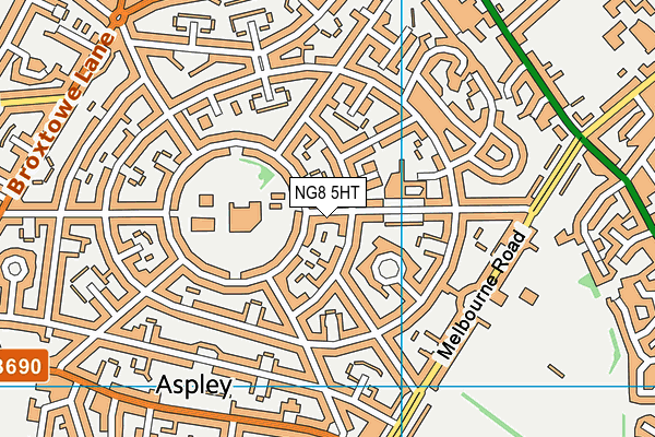 NG8 5HT map - OS VectorMap District (Ordnance Survey)