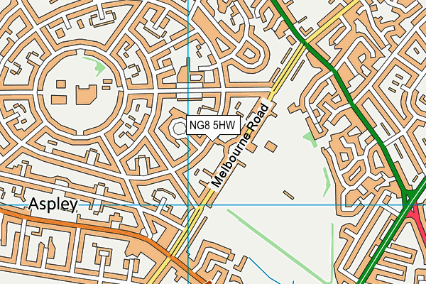 NG8 5HW map - OS VectorMap District (Ordnance Survey)