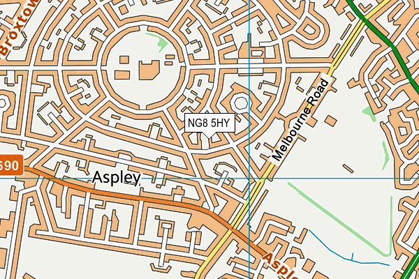 NG8 5HY map - OS VectorMap District (Ordnance Survey)