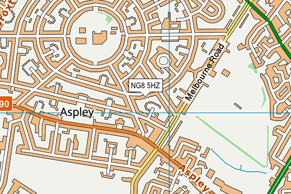 NG8 5HZ map - OS VectorMap District (Ordnance Survey)