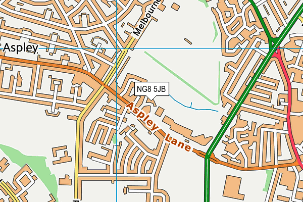 NG8 5JB map - OS VectorMap District (Ordnance Survey)