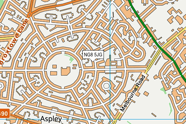 NG8 5JG map - OS VectorMap District (Ordnance Survey)