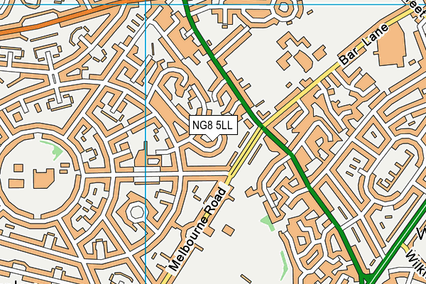NG8 5LL map - OS VectorMap District (Ordnance Survey)