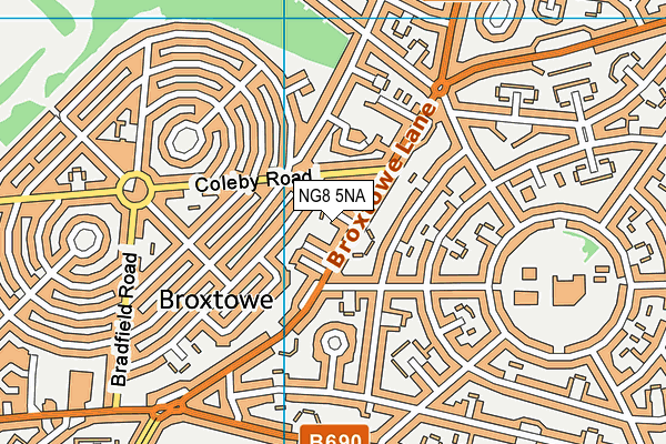 NG8 5NA map - OS VectorMap District (Ordnance Survey)