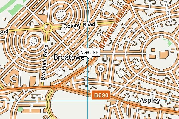 NG8 5NB map - OS VectorMap District (Ordnance Survey)