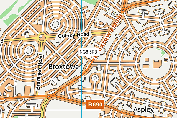 NG8 5PB map - OS VectorMap District (Ordnance Survey)