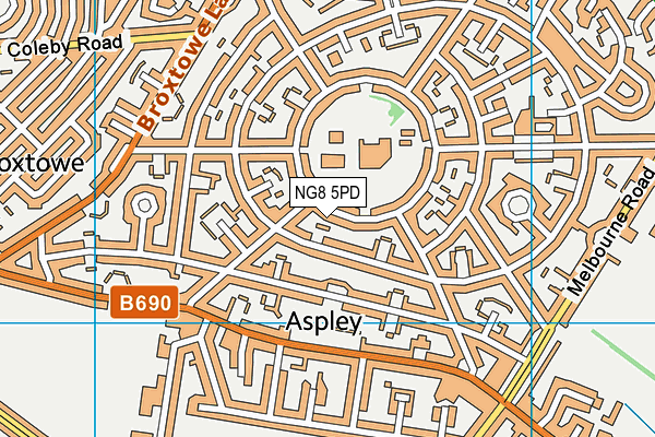 NG8 5PD map - OS VectorMap District (Ordnance Survey)