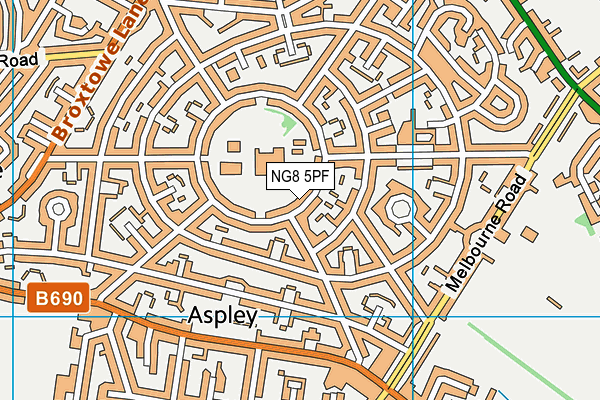 NG8 5PF map - OS VectorMap District (Ordnance Survey)