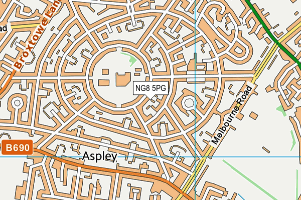 NG8 5PG map - OS VectorMap District (Ordnance Survey)