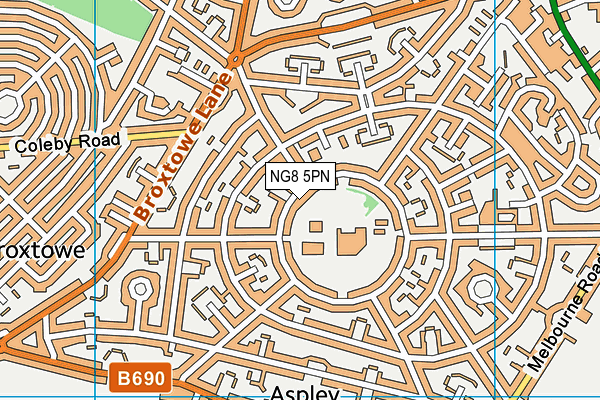 NG8 5PN map - OS VectorMap District (Ordnance Survey)