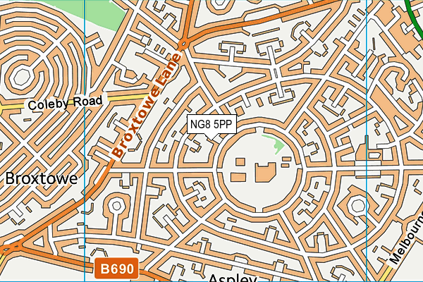 NG8 5PP map - OS VectorMap District (Ordnance Survey)