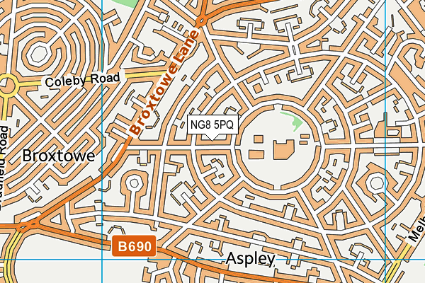 NG8 5PQ map - OS VectorMap District (Ordnance Survey)