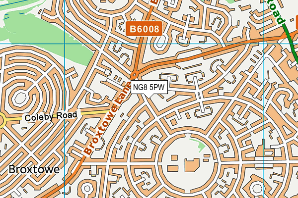NG8 5PW map - OS VectorMap District (Ordnance Survey)