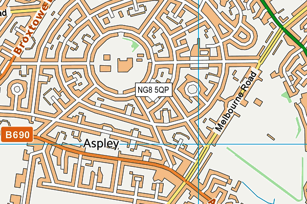 NG8 5QP map - OS VectorMap District (Ordnance Survey)