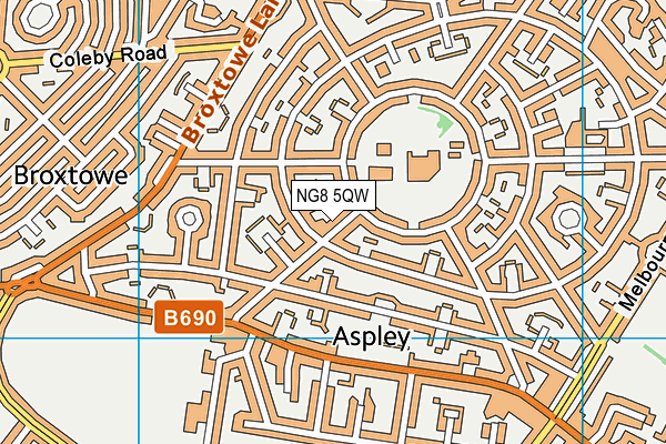 NG8 5QW map - OS VectorMap District (Ordnance Survey)