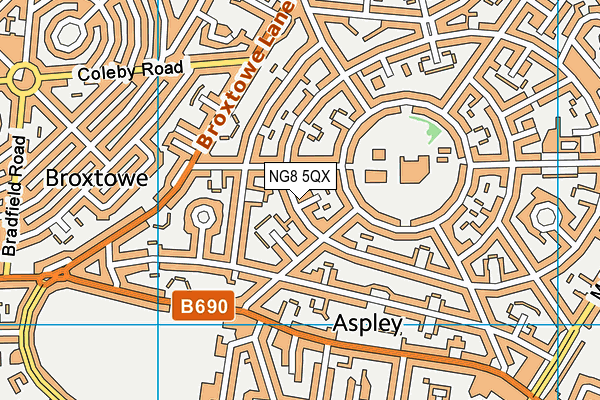 NG8 5QX map - OS VectorMap District (Ordnance Survey)