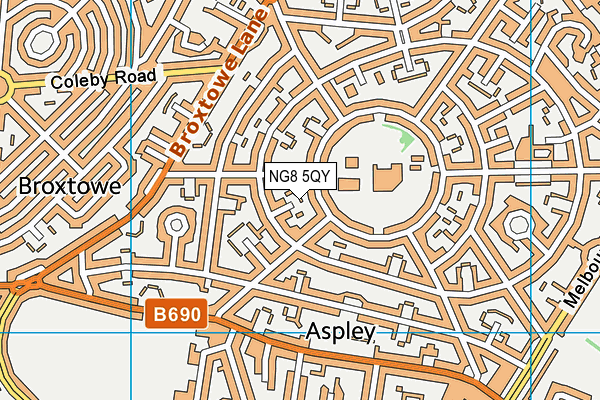 NG8 5QY map - OS VectorMap District (Ordnance Survey)