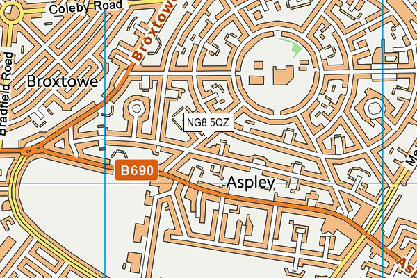 NG8 5QZ map - OS VectorMap District (Ordnance Survey)