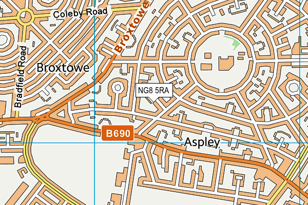 NG8 5RA map - OS VectorMap District (Ordnance Survey)