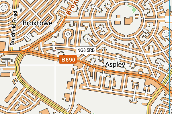 NG8 5RB map - OS VectorMap District (Ordnance Survey)