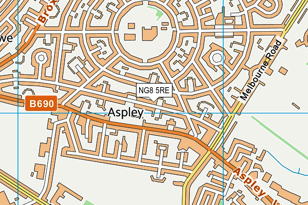 NG8 5RE map - OS VectorMap District (Ordnance Survey)