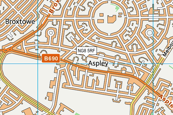 NG8 5RF map - OS VectorMap District (Ordnance Survey)