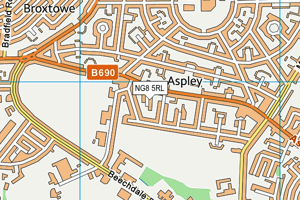 NG8 5RL map - OS VectorMap District (Ordnance Survey)