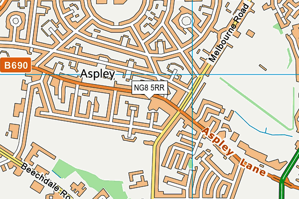 NG8 5RR map - OS VectorMap District (Ordnance Survey)