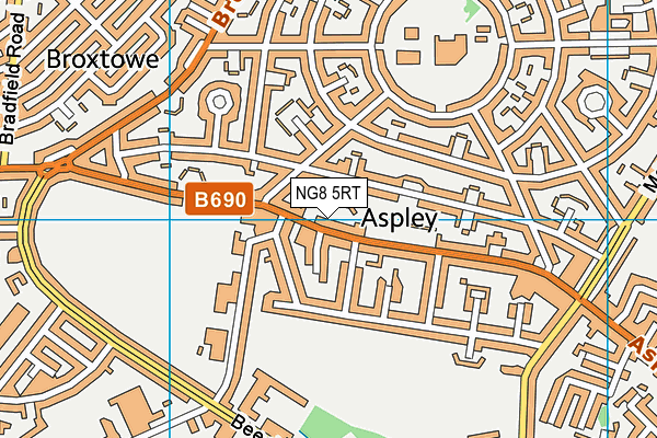 NG8 5RT map - OS VectorMap District (Ordnance Survey)