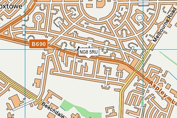 NG8 5RU map - OS VectorMap District (Ordnance Survey)