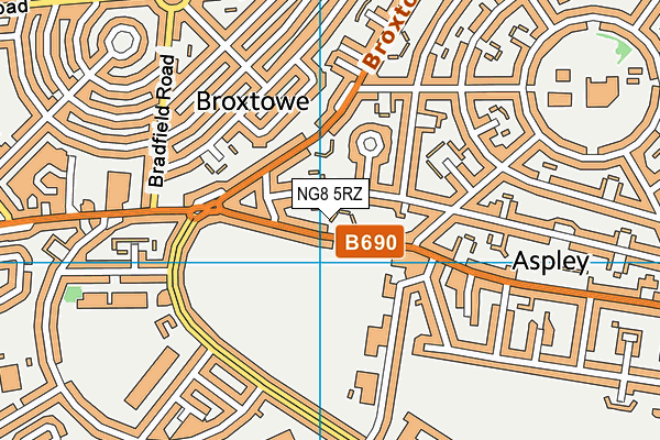 NG8 5RZ map - OS VectorMap District (Ordnance Survey)