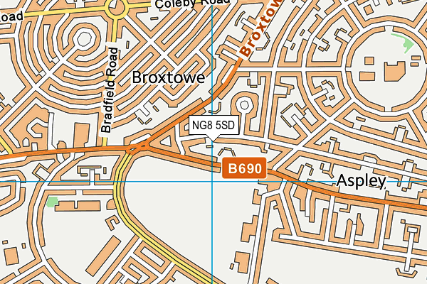 NG8 5SD map - OS VectorMap District (Ordnance Survey)