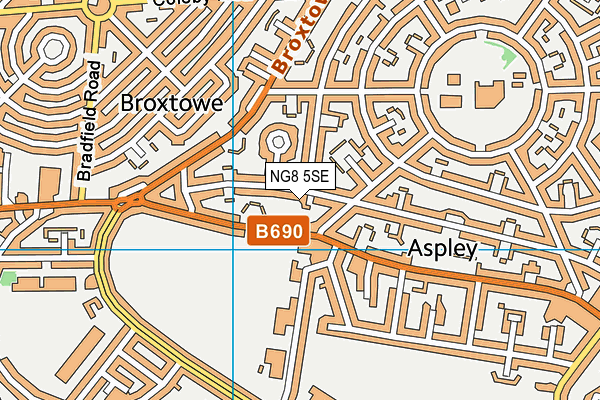 NG8 5SE map - OS VectorMap District (Ordnance Survey)