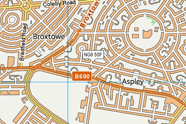 NG8 5SF map - OS VectorMap District (Ordnance Survey)