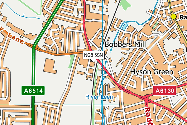 NG8 5SN map - OS VectorMap District (Ordnance Survey)