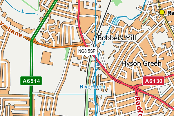 NG8 5SP map - OS VectorMap District (Ordnance Survey)