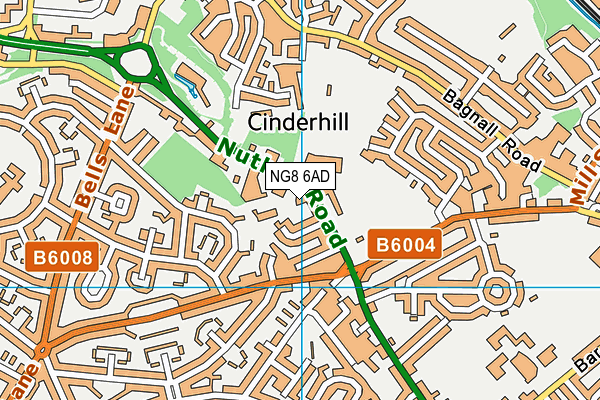 Cinderhill Gym Ltd map (NG8 6AD) - OS VectorMap District (Ordnance Survey)