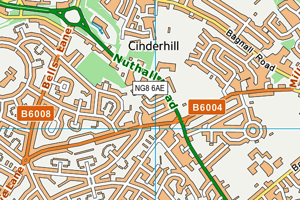 NG8 6AE map - OS VectorMap District (Ordnance Survey)