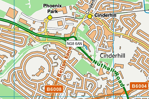 NG8 6AN map - OS VectorMap District (Ordnance Survey)