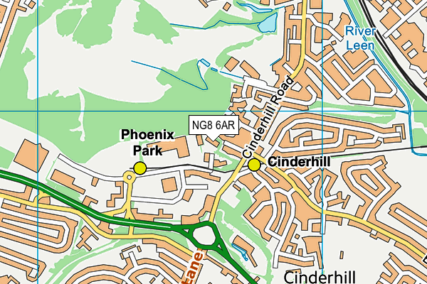 NG8 6AR map - OS VectorMap District (Ordnance Survey)