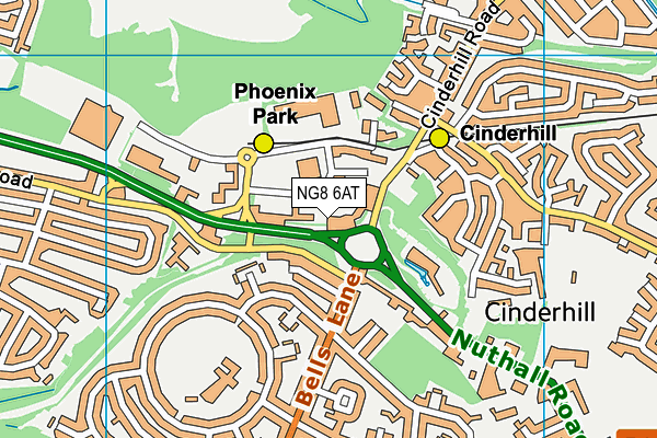 NG8 6AT map - OS VectorMap District (Ordnance Survey)