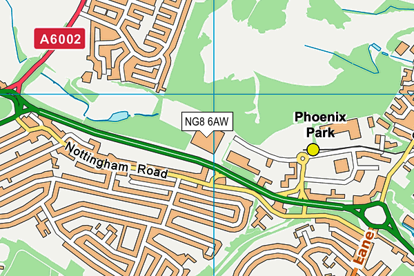 NG8 6AW map - OS VectorMap District (Ordnance Survey)