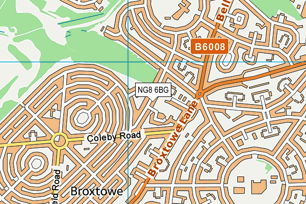 NG8 6BG map - OS VectorMap District (Ordnance Survey)